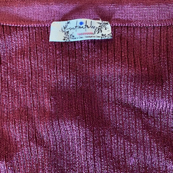 FREE PEOPLE Maya Swit Cardi Burgundy - Picture 6 of 9